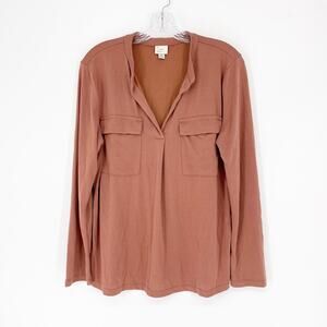 A New Day Long Sleeve Brown Top Size Medium